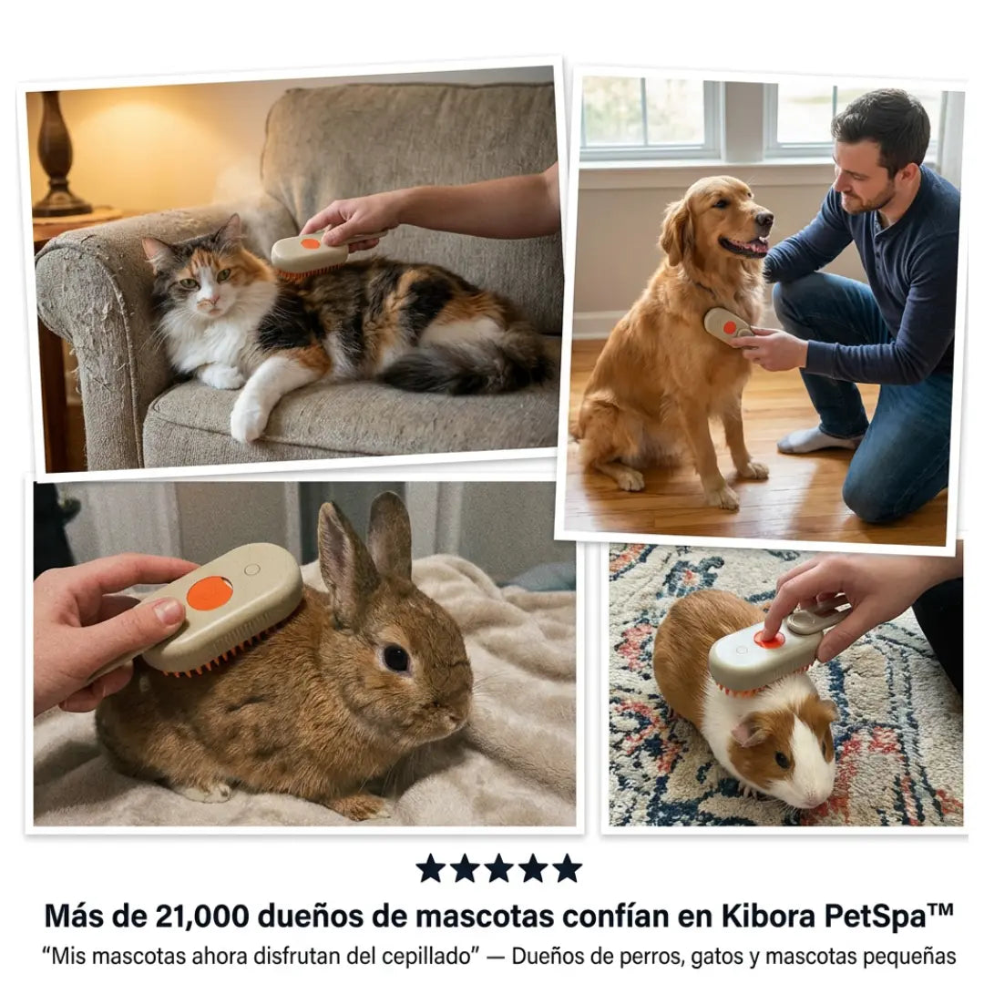 Kibora PetSpa™ Cepillo de Vapor Para Mascotas.